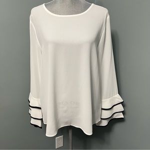 FAITH AND JOY blouse with ruffle bell sleeves women’s size large shirt